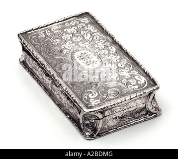 Silber Schnupftabak Box 1834 Stockfoto