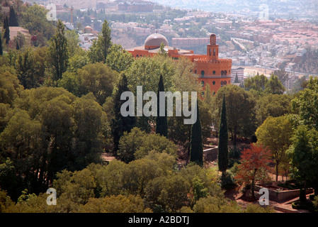 Panoramablick über Granada Alhambra Palast & Alcazaba Festung Andalusien-Andalusien-España-Spanien-Iberia-Europa Stockfoto