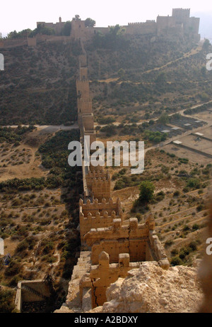 Panoramablick von der Alcazaba Festung & Wände Almería Almeria Andalusien Andalusien España Spanien Iberia Europa Stockfoto