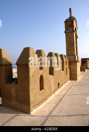 Blick auf die Festung Alcazaba & Wände Almería Almeria Andalusien Andalusien España Spanien Iberia Europa Stockfoto