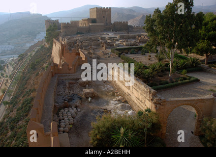 Panoramablick von der Alcazaba Festung & Wände Almería Almeria Andalusien Andalusien España Spanien Iberia Europa Stockfoto