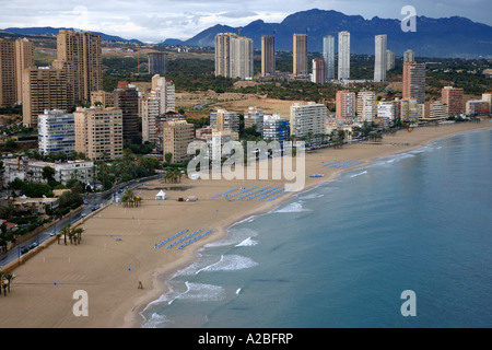 Direkt am Meer Benidorm Alicante Alacant Valencia Comunitat Comunidad Valenciana Costa Blanca Spanien iberischen Halbinsel España Europa Stockfoto