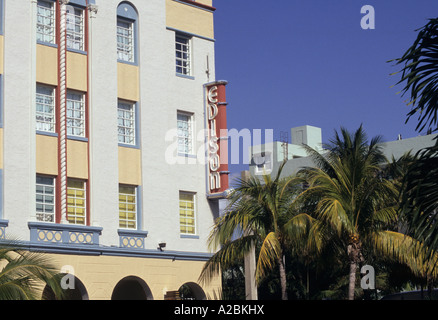 Edison Hotel Art Deco Bezirk Ocean Drive South Miami Florida USA Stockfoto