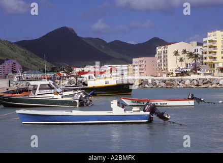 ein Blick auf die Hauptstadt des niederländischen Teils der Insel Karibik Sint Maarten Philipsburg Stockfoto