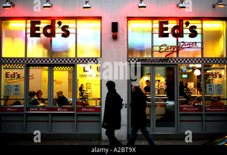 Ed es einfach Diner Restaurant in Soho, London Stockfoto