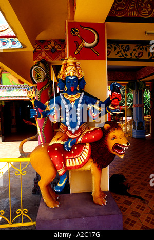 Medine Mauritius tamilische Hindu-Tempel für Zuckerrohr Arbeiter tantrischen de Maha Kali-Statue der Göttin Durga Tookay Tempel Stockfoto