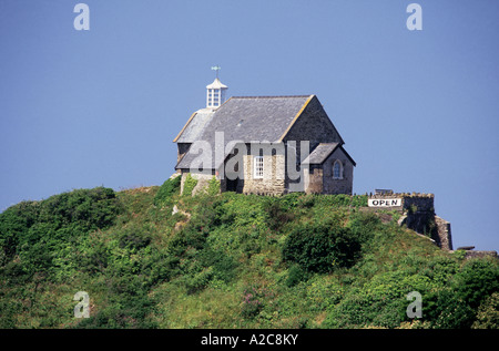 St. Nikolaus Kapelle auf Lantern Hill Ilfracombe Strandpromenade Nord-Devon auf den Bristolkanal, England.  GPL 4386-417 Stockfoto