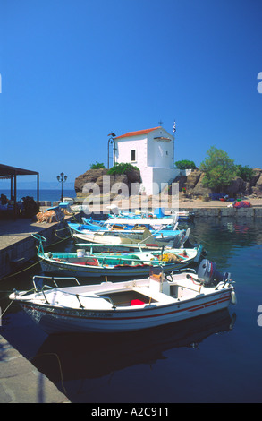 Skala Sikamias Nord Ägäis Insel Lesbos Lesvos Griechenland EU Europäische Union Europa Stockfoto