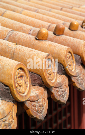 Architektonische Details des verbotenen Palasts, Peking China Stockfoto