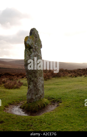 Bennets Steinkreuz zwischen Moretonhampstead & zwei Brücken, Dartmoor.  XPL 4313-407 Stockfoto