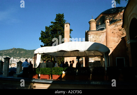 Kaffeepause auf einer Konferenz im Hotel Armenküche in Kavala, Griechenland Stockfoto