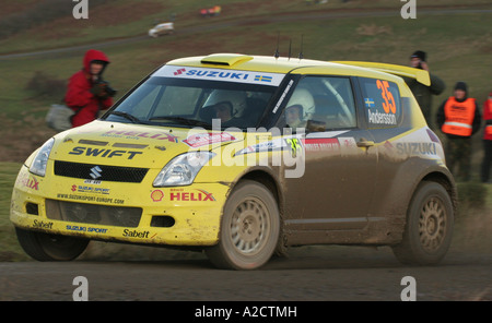 PG Andersson an Rally GB Wales im Dezember 2006, letzte Runde der JWRC Stockfoto