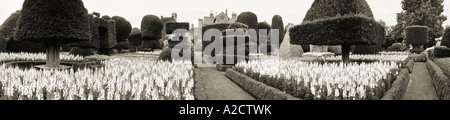 "Levens Hall', Topiary Gardens, South"Lake District"Panorama. Stockfoto