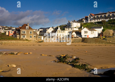 Schönen Winter Licht an der Meer Seite Dorf der Hoffnung Cove Devon UK Stockfoto