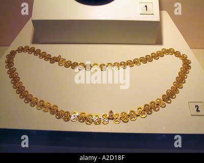 Goldene Halskette aus den Sarkophag von Antakya Mitte 3. Jh. Museum Antakya Hatay Türkei Stockfoto