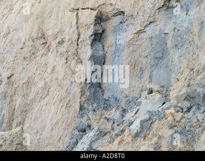 Erodieren Sandstrand weichen Felswand an happisburgh,, Norfolk, East Anglia, England, UK, Europa, Stockfoto