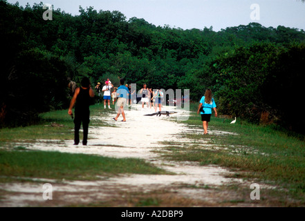 RA-113 ALLIGATOR UND TOURISTEN Stockfoto