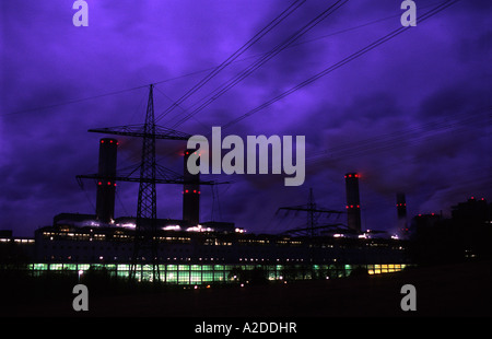 Frimmersdorf Kohle-Kraftwerk in Grevenbroich, Nordrhein-Westfalen, Deutschland. Stockfoto