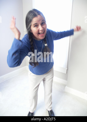 Begeisterte Frau Stockfoto