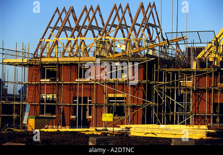 Haus im Bau in Kesgrave in der Nähe von Ipswich, Suffolk, UK. Stockfoto