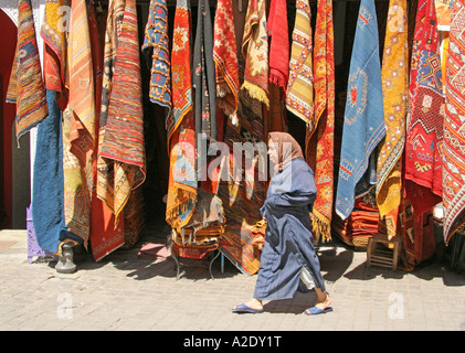 Teppich-Shop Souk Marrakesch Marokko Stockfoto