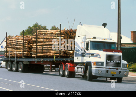 LKW beladen mit Kiefer-Protokolle in der Nähe von Hafen von Portland auf der südwestlichen Küste von Victoria Australien Stockfoto