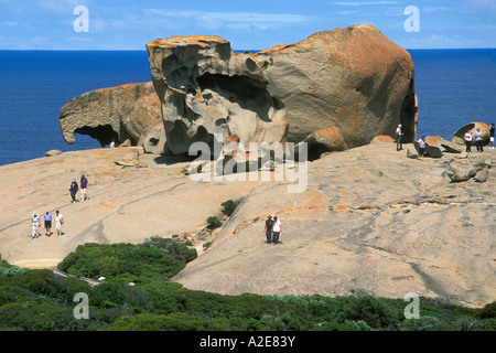 Die Remarkable Rocks ein beliebter Besucher Anblick im Flinders Chase Nationalpark auf Kangaroo Island South Australia Stockfoto