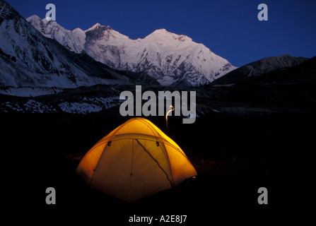 Tibet - erstes Licht am Mt. Everest aus der Kangshung Stockfoto