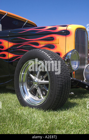Nahaufnahme der Flammen auf ein Street Rod gemalt Stockfoto