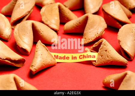 Hergestellt in China Fortune cookies Stockfoto