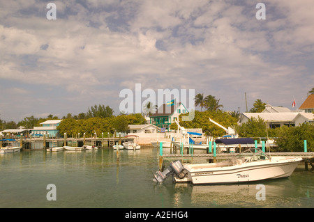 Loyalist Cays, Elbow Cay, BAHAMAS, Abacos hoffe Stadt: Blick auf die Stadt Stockfoto