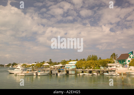 Loyalist Cays, Elbow Cay, BAHAMAS, Abacos hoffe Stadt: Blick auf die Stadt Stockfoto