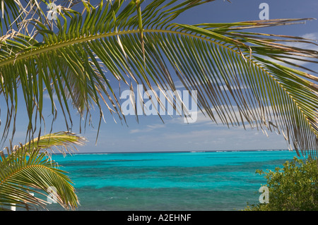 BAHAMAS, Abacos, Loyalist Cays, Mann O'War Cay: Stadt-Blick auf den Atlantischen Ozean Stockfoto