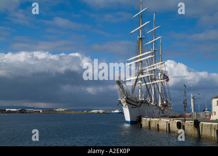 dh Kirkwall Hafen KIRKWALL ORKNEY Tall ship Statsraad Lehmkuhl Kirkwall Bay Rinde Bark Brig Segelboot segeln Stockfoto