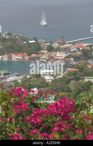 Karibik, GRENADA, St. George: St.-Georgs Hafen Antenne von Fort Frederick Stockfoto