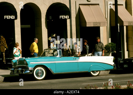 Kalifornien-Los Angeles-Oldtimer auf dem Rodeo Drive in Beverly Hills Stockfoto