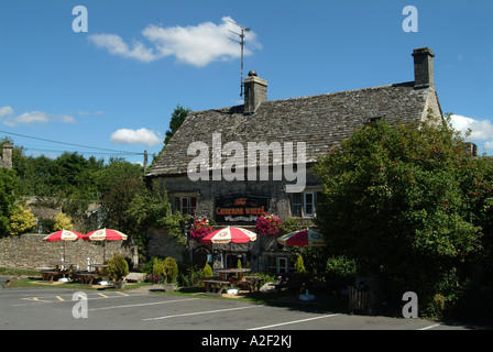 Catherine Wheel Public House, Bibury, Gloucestershire, England, Vereinigtes Königreich. Stockfoto