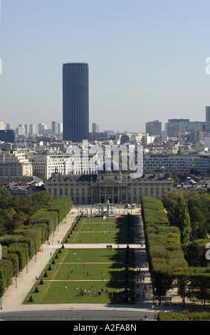 Paris, Parc du Champ de Mars, Ecole Militaire Stockfoto