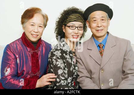 Porträt eines sitzenden mit zwei Reife Frauen ältere Menschen Stockfoto