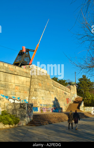 Metronom in Letna Park im Zentrum von Prag Hauptstadt Prag Stockfoto