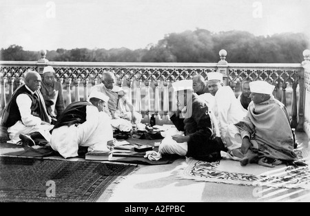 Mahatma Gandhi in Treffen in Allahabad Uttar Pradesh, Indien Januar 1931 Stockfoto