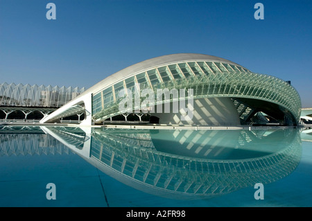 DIE HEMISPHÄRISCHE PLANETARIUM UND IMAX-KINO IN DER STADT DER KÜNSTE UND WISSENSCHAFTEN IN VALENCIA, SPANIEN Stockfoto