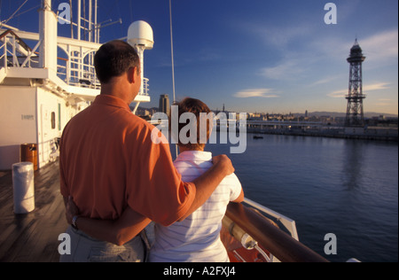 Europa, Spanien, Barcelona, Wind Surf docking (MR) Stockfoto