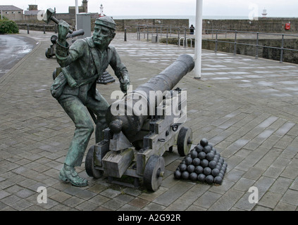 Whitehaven Statue von John Paul Jones Cumbria UK Stockfoto