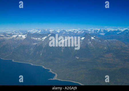 USA, ALASKA, südöstlichen Alaska, INSIDE PASSAGE: Luftaufnahme des Lynn Canal / früh fallen Stockfoto