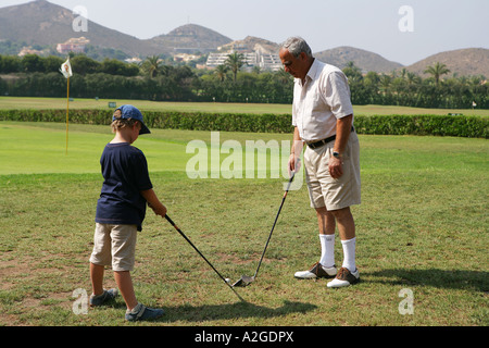 Golf Lesson Modelle freigegeben Stockfoto