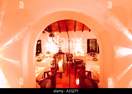 Interieur des Restaurants Pedras del Rei, Santa Luzia, Tavira, Algarve, Portugal Stockfoto