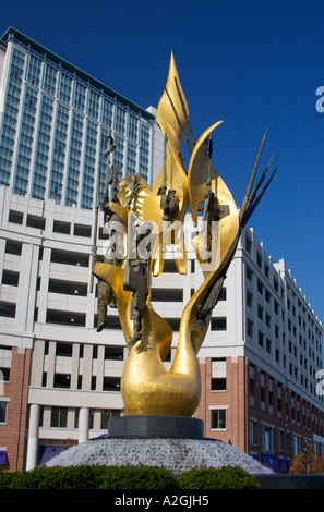 BALTIMORE, MARYLAND. USA. Denkmal-Skulptur zur Erinnerung an das Massaker von Katyn Wald, 1939 Sowjetunion Angriff auf Polen. Stockfoto