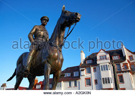 Earl Haig Statue, Schloss Esplanade Edinburgh Schottland Stockfoto