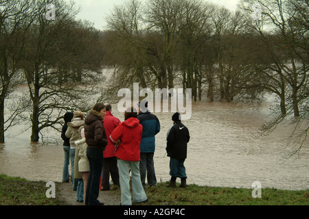 Überschwemmungen des Flusses Eden 8. Januar 2005 Carlisle Cumbria England Stockfoto